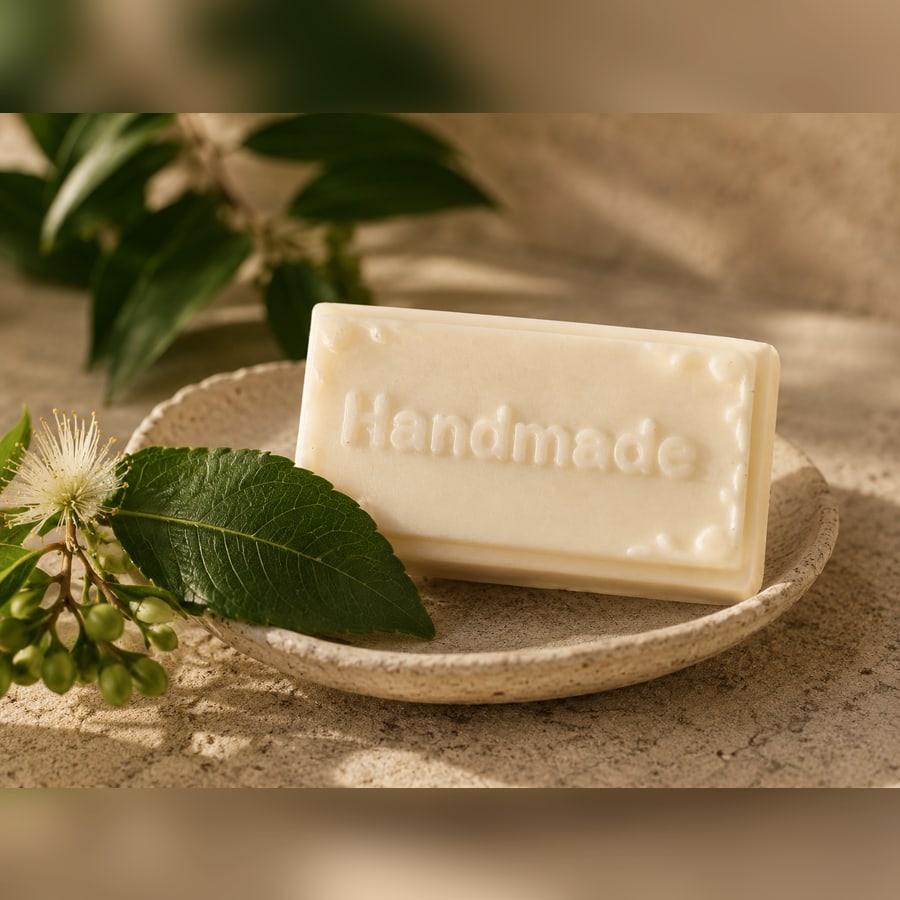 Lemon myrtle and goats milk soap bar